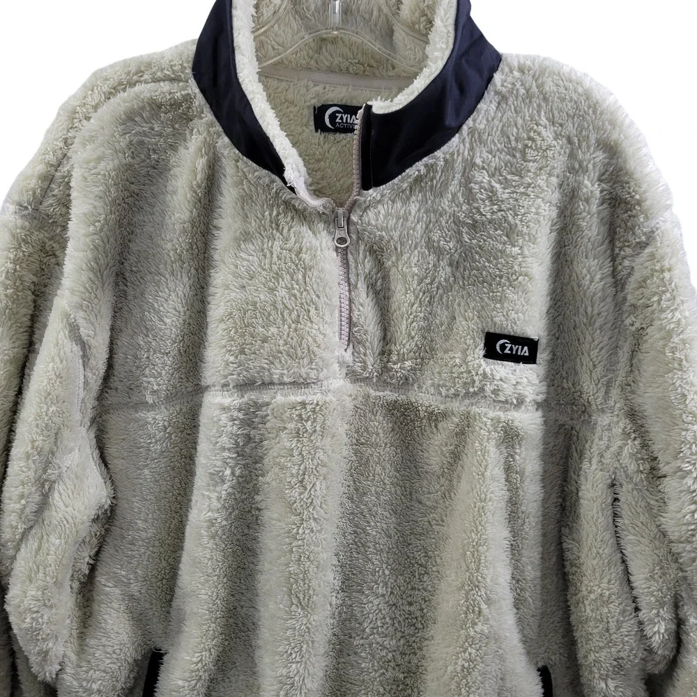 Zyia Cream 1/4 Zip Sherpa Fleece Pull Over Size 3XL 91223-1clo3